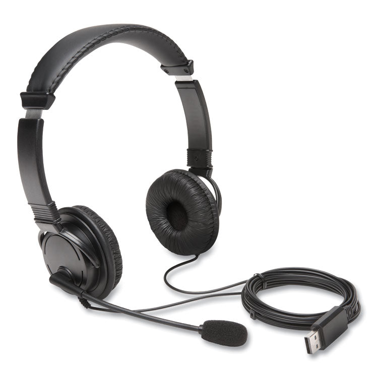 Kensington® Hi-Fi Headphones with Microphone, 6 ft Cord, Black (KMWK97601WW) Each
