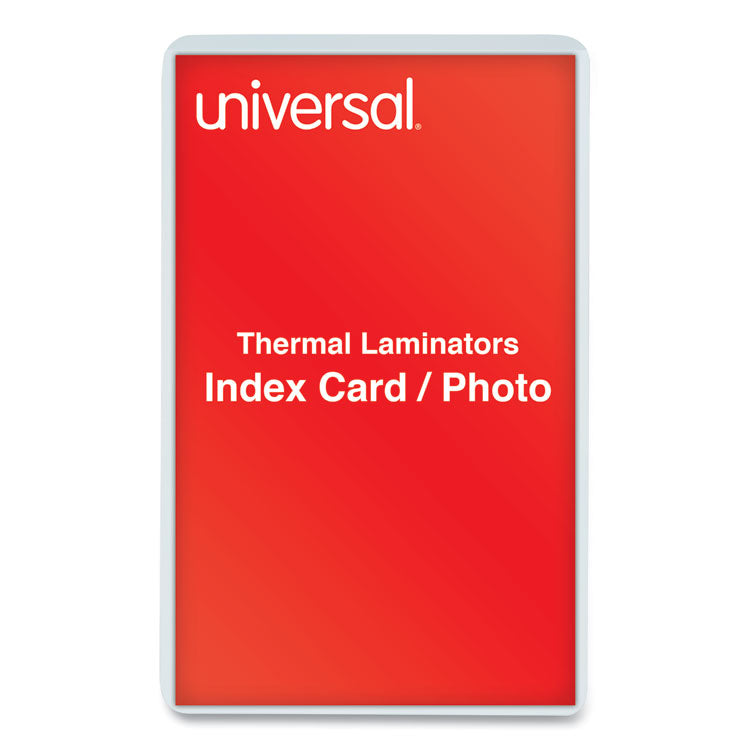 Universal® Laminating Pouches, 5 mil, 5.5" x 3.5", Gloss Clear, 25/Pack (UNV84679)