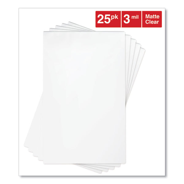 Universal® Laminating Pouches, 3 mil, 9" x 14.5", Gloss Clear, 25/Pack (UNV84630)