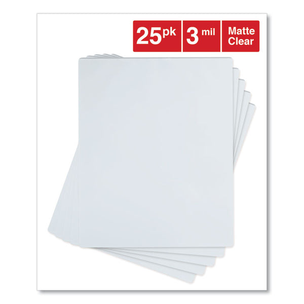 Universal® Laminating Pouches, 3 mil, 9" x 11.5", Gloss Clear, 25/Pack (UNV84620)