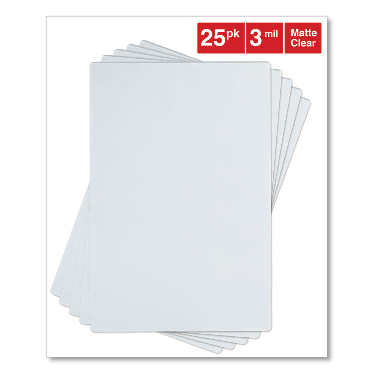 Universal® Laminating Pouches, 3 mil, 18" x 12", Gloss Clear, 25/Pack (UNV84640)