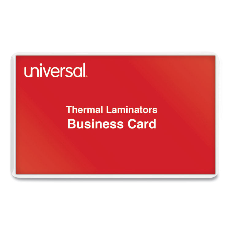 Universal® Laminating Pouches, 5 mil, 3.75" x 2.25", Gloss Clear, 100/Box (UNV84642)