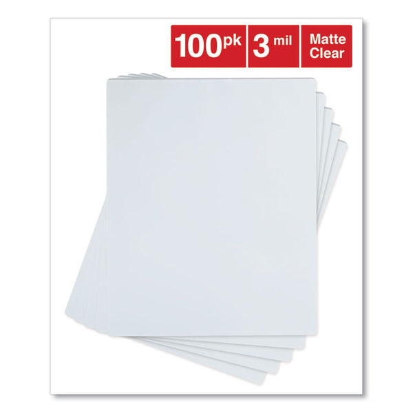 Universal® Laminating Pouches, 3 mil, 9" x 11.5", Gloss Clear, 100/Box (UNV84622)