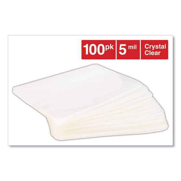 Universal® Laminating Pouches, 5 mil, 6.5" x 4.38", Gloss Clear, 100/Box (UNV84680)