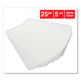 Universal® Laminating Pouches, 5 mil, 5.5" x 3.5", Gloss Clear, 25/Pack (UNV84679)