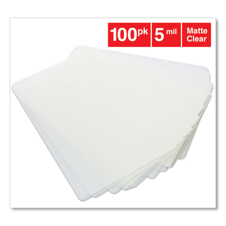 Universal® Laminating Pouches, 5 mil, 3.75" x 2.25", Gloss Clear, 100/Box (UNV84642)