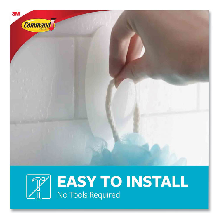 Command™ Medium Bath Hooks Value Pack, Plastic, White, 3 lb Capacity, 6 Hooks and 6 Strips (MMMBATH186ES) Each