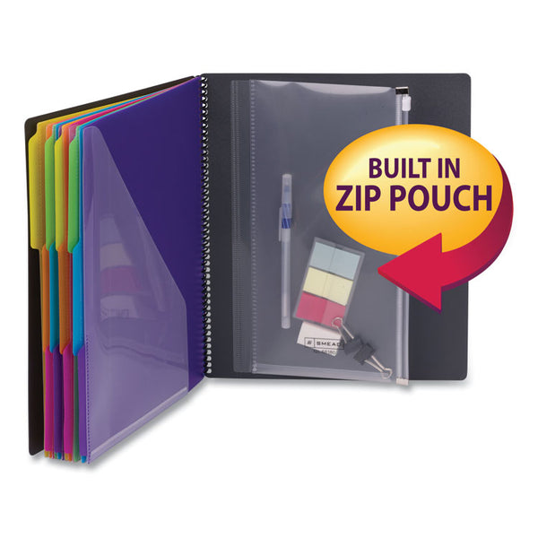 Smead™ Poly Project Organizer, 24 Letter-Size Sleeves, Gray with Bright Pockets (SMD89206)