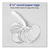 Avery® Heavyweight Stock Metal Rim Tags, 2.25" dia, White, 500/Box (AVE14316) Box of 500