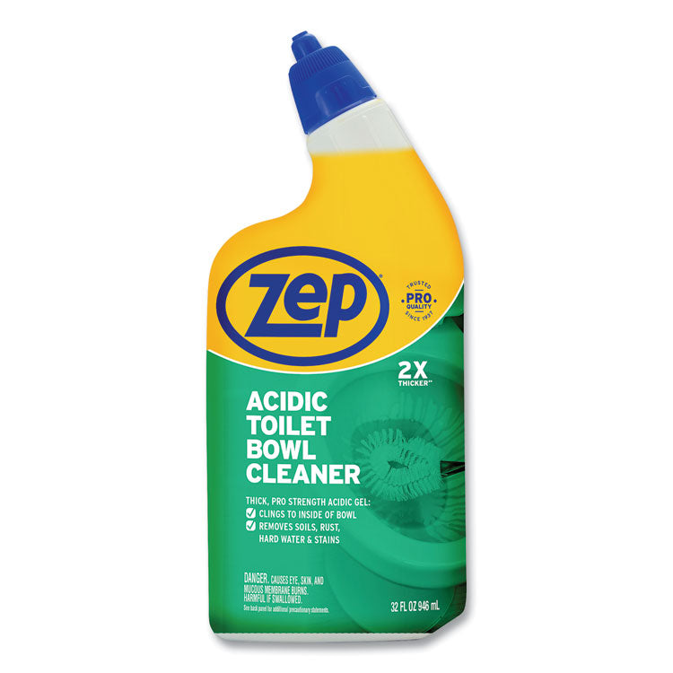 Zep® Acidic Toilet Bowl Cleaner, Mint, 32 oz Bottle, 12/Carton (ZPEZUATBC32) Case of 12