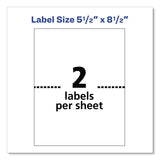 Avery® Shipping Labels w/ TrueBlock Technology, Inkjet Printers, 5.5 x 8.5, White, 2/Sheet, 25 Sheets/Pack (AVE8126) Pack of 25