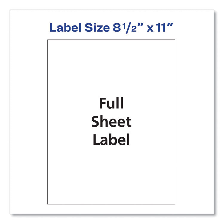 Avery® Shipping Labels with TrueBlock Technology, Inkjet Printers, 8.5 x 11, White, 100/Box (AVE8465) Box of 100