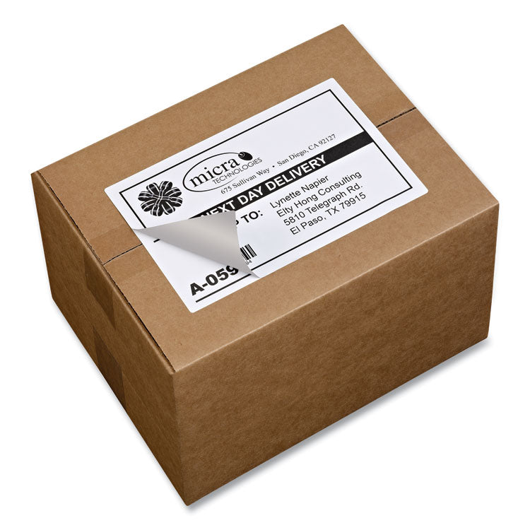 Avery® Shipping Labels w/ TrueBlock Technology, Laser Printers, 5.5 x 8.5, White, 2/Sheet, 100 Sheets/Box (AVE5126)