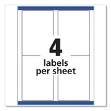 Avery® Shipping Labels w/ TrueBlock Technology, Inkjet Printers, 3.5 x 5, White, 4/Sheet, 25 Sheets/Pack (AVE8168)