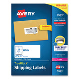 Avery® Shipping Labels w/ TrueBlock Technology, Laser Printers, 2 x 4, White, 10/Sheet, 250 Sheets/Box (AVE5963) Box of 2500