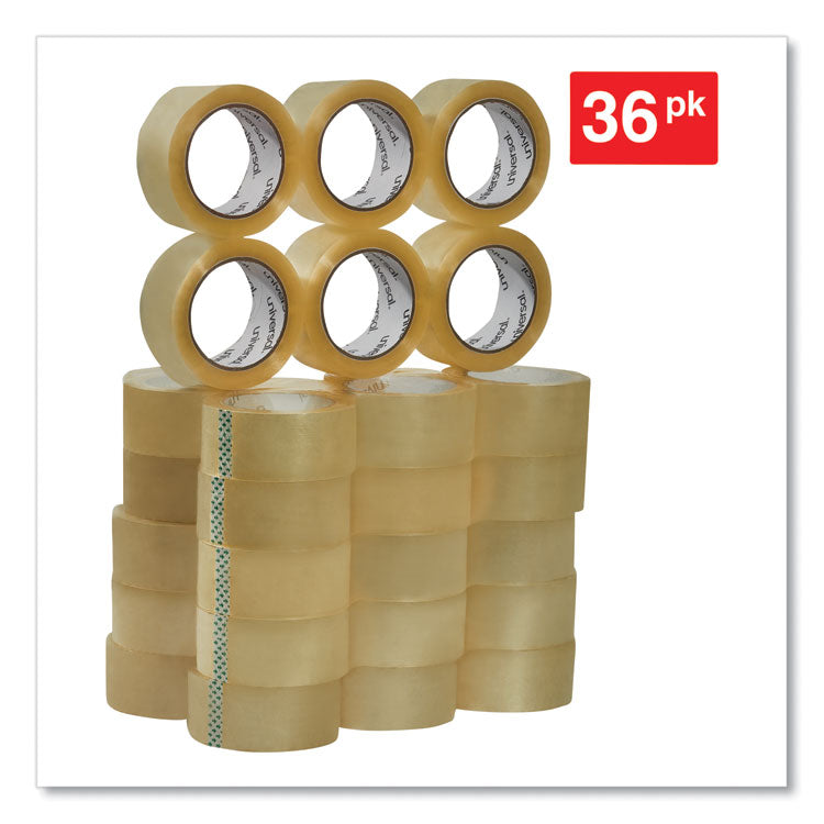 Universal® Heavy-Duty Box Sealing Tape, 3" Core, 1.88" x 54.6 yds, Clear, 36/Box (UNV99000)