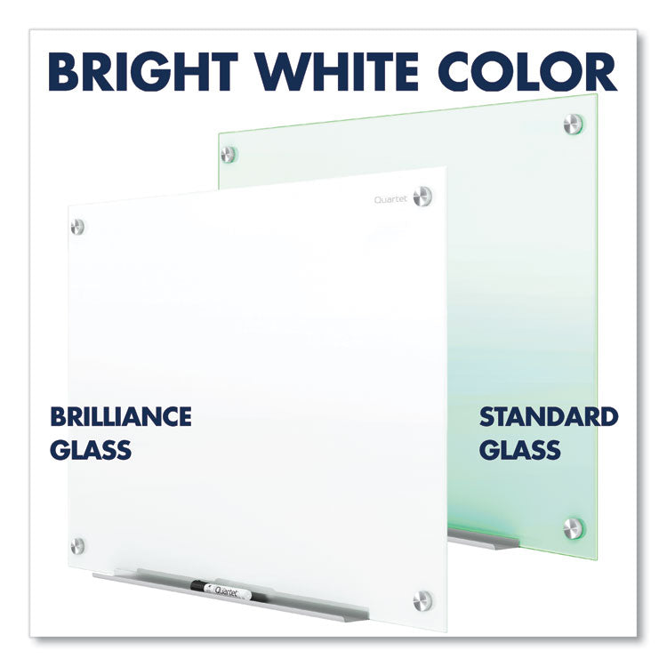 Quartet® Brilliance Glass Dry-Erase Boards, 48 x 36, White Surface (QRTG24836W)