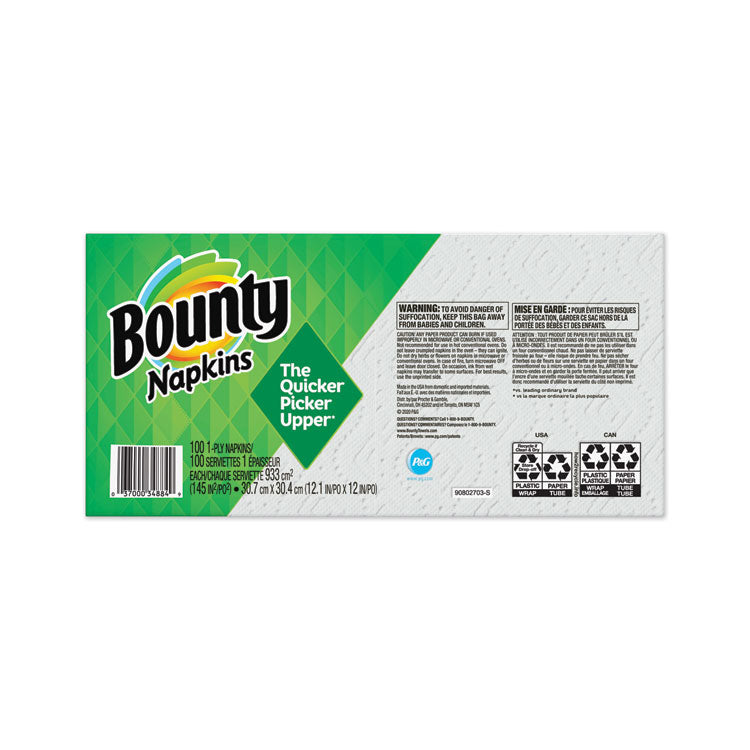 Bounty® Quilted Napkins, 1-Ply, 12.1 x 12, White, 100/Pack, 20 Packs per Carton (PGC34884) 20 Packs