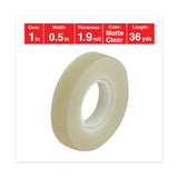 Universal® Invisible Tape, 1" Core, 0.5" x 36 yds, Clear, 12/Pack (UNV81236VP)