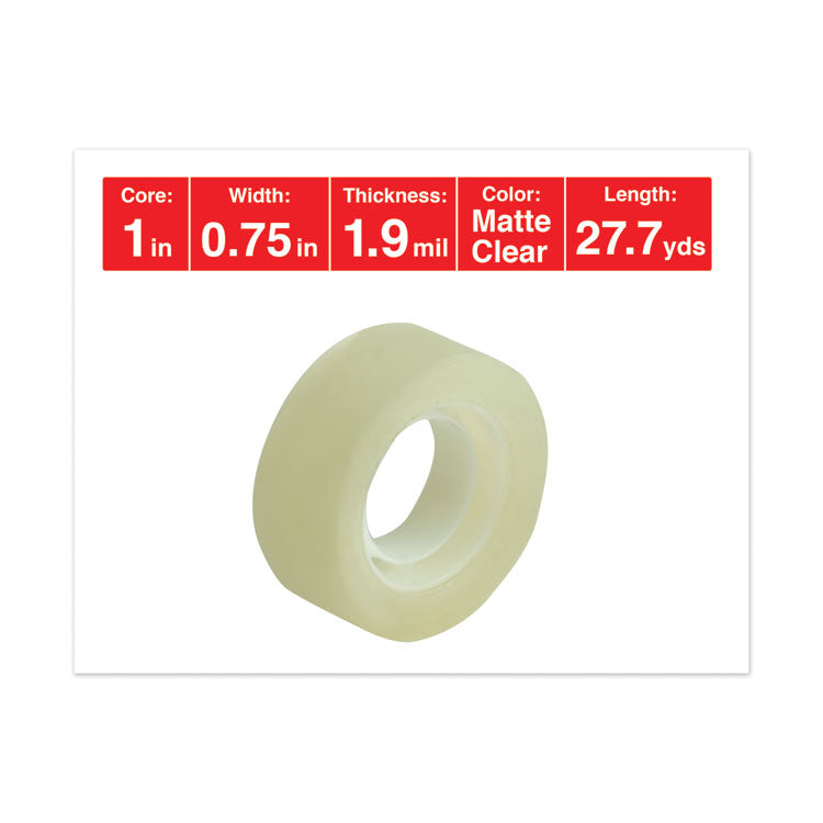 Universal® Invisible Tape, 1" Core, 0.75" x 83.33 ft, Clear, 12/Pack (UNV83412)