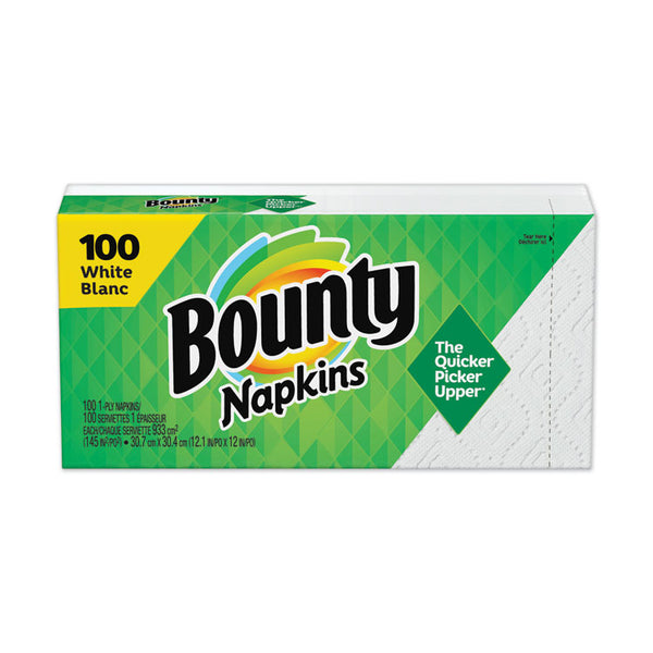 Bounty® Quilted Napkins, 1-Ply, 12.1 x 12, White, 100/Pack, 20 Packs per Carton (PGC34884)