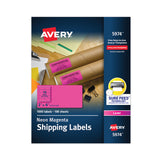 Avery® High-Visibility Permanent Laser ID Labels, 2 x 4, Neon Magenta, 1000/Box (AVE5974) Box of 1000