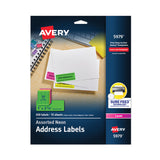 Avery® High-Visibility Permanent Laser ID Labels, 1 x 2.63, Asst. Neon, 450/Pack (AVE5979)