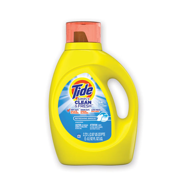 Tide® Simply Clean and Fresh Laundry Detergent, Refreshing Breeze, 64 Loads, 92 oz Bottle, 4/Carton (PGC44206)