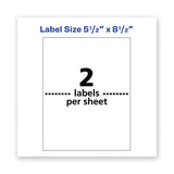 Avery® Waterproof Shipping Labels with TrueBlock Technology, Laser Printers, 5.5 x 8.5, White, 2/Sheet, 500 Sheets/Box (AVE95526)