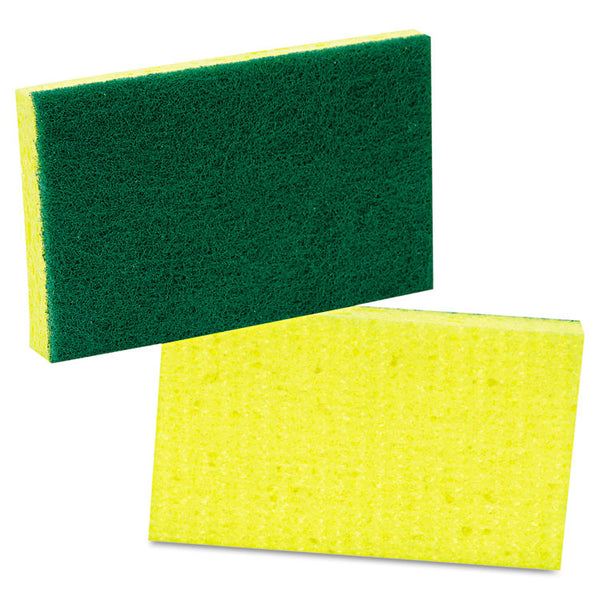 Scotch-Brite™ PROFESSIONAL Medium-Duty Scrubbing Sponge, 3.6 x 6.1, 0.7" Thick, Yellow/Green, 20/Carton (MMM74)