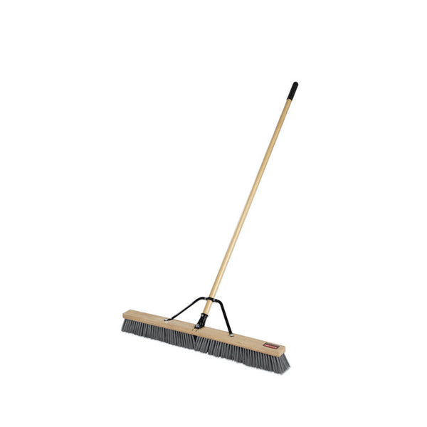 Rubbermaid® Commercial Push Brooms, 36 x 62, PP Bristles, Rough Floor Surfaces, Wood Handle, Natural (RCP2040044)
