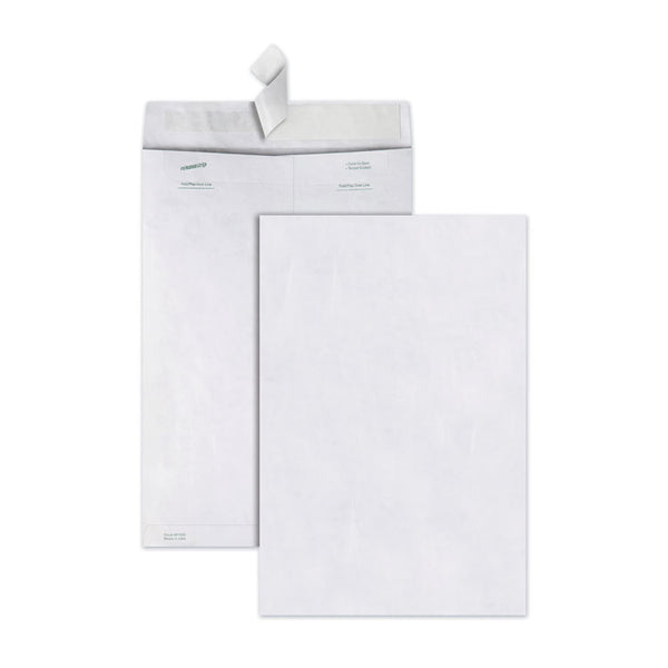 Survivor® Lightweight 14 lb Tyvek Catalog Mailers, #15, Square Flap, Redi-Strip Adhesive Closure, 10 x 15, White, 100/Box (QUAR1660)