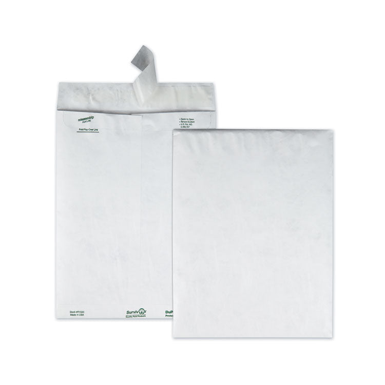 Survivor® Lightweight 14 lb Tyvek Catalog Mailers, #12 1/2, Square Flap, Redi-Strip Adhesive Closure, 9.5 x 12.5, White, 100/Box (QUAR1520) Box of 100