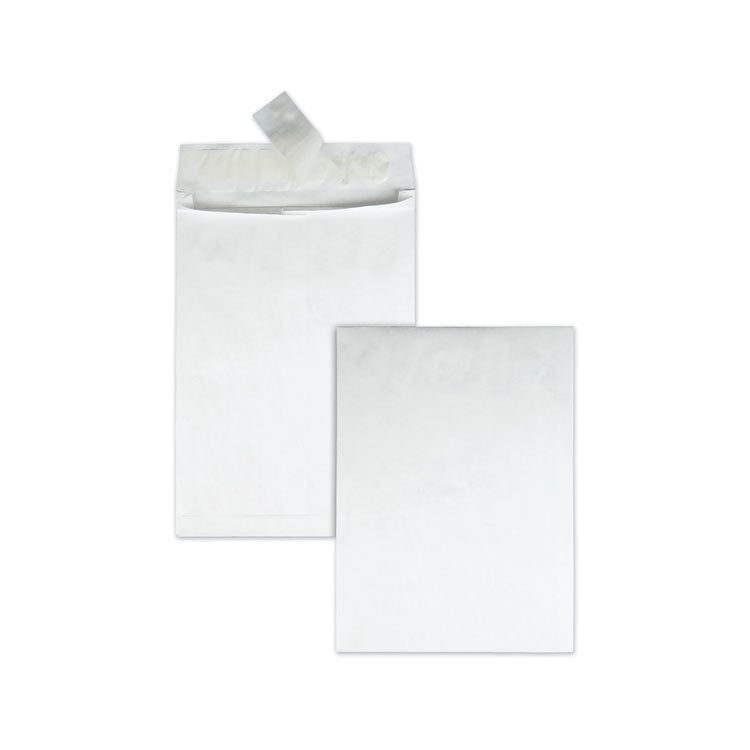 Survivor® Lightweight 14 lb Tyvek Open End 1.5" Expansion Mailers, #13 1/2, Square Flap, Redi-Strip Closure, 10 x 13, White, 25/Box (QUAR4202) Box of 25