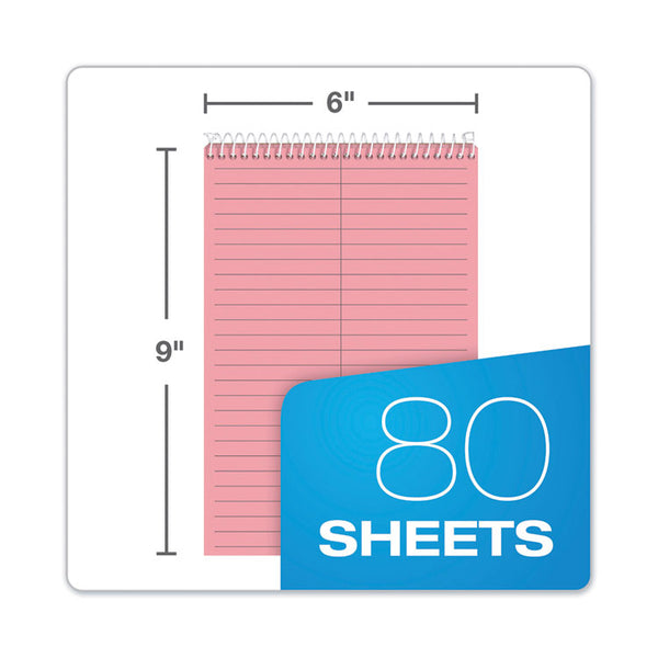 TOPS™ Prism Steno Pads, Gregg Rule, Pink Cover, 80 Pink 6 x 9 Sheets, 4/Pack (TOP80254)