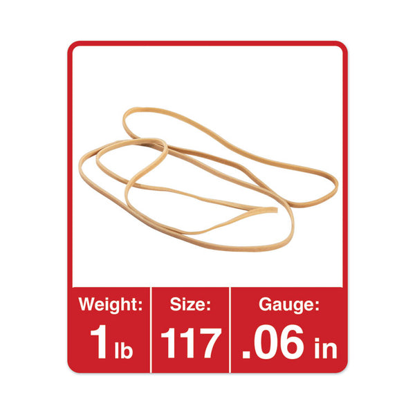 Universal® Rubber Bands, Size 117, 0.06" Gauge, Beige, 1 lb Box, 210/Pack (UNV01117)