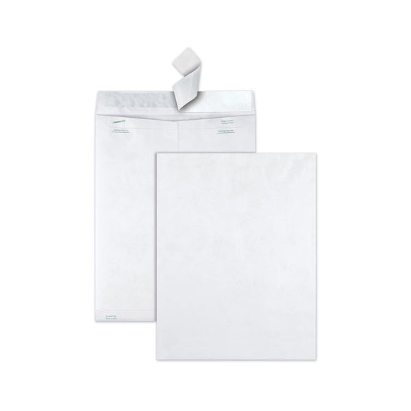 Survivor® Lightweight 14 lb Tyvek Catalog Mailers, #15 1/2, Square Flap, Redi-Strip Adhesive Closure, 12 x 16, White, 100/Box (QUAR1790)