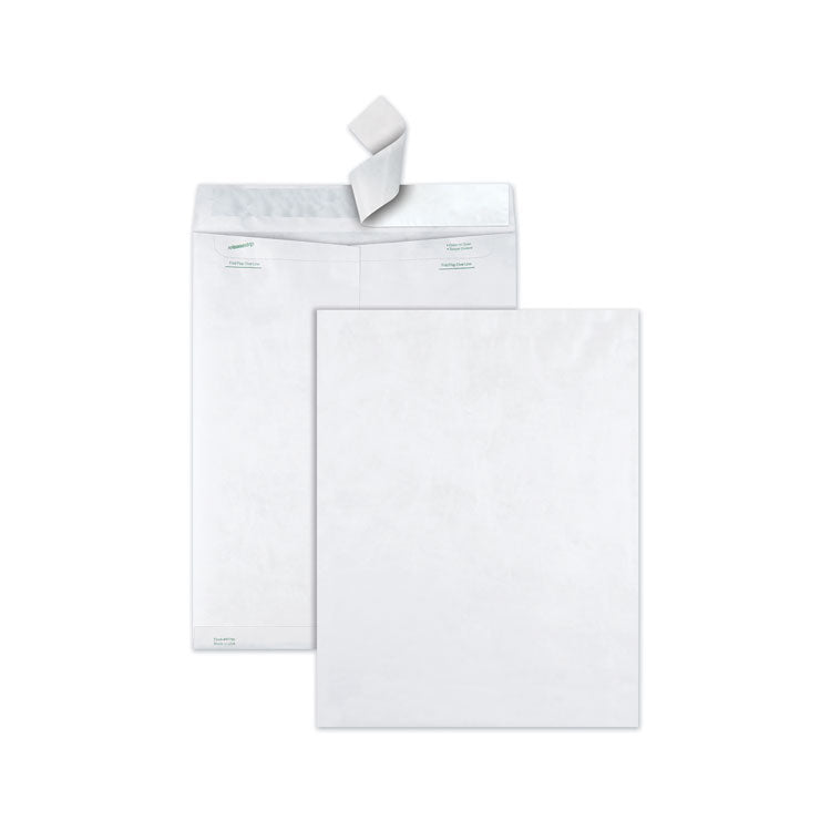 Survivor® Lightweight 14 lb Tyvek Catalog Mailers, #15 1/2, Square Flap, Redi-Strip Adhesive Closure, 12 x 16, White, 100/Box (QUAR1790) Box of 100
