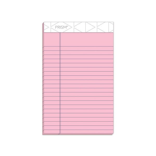 TOPS™ Prism + Colored Writing Pads, Narrow Rule, 50 Pastel Pink 5 x 8 Sheets, 12/Pack (TOP63050)