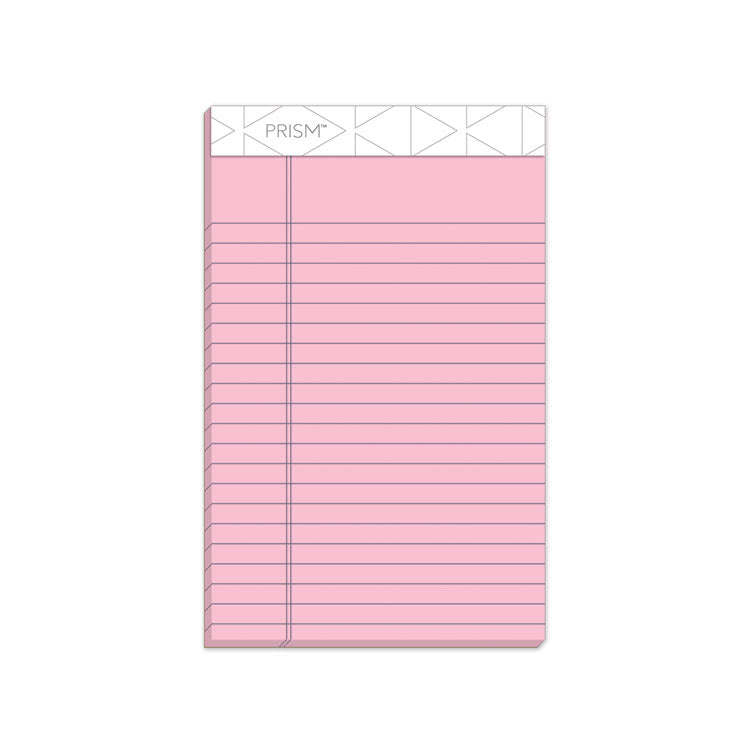 TOPS™ Prism + Colored Writing Pads, Narrow Rule, 50 Pastel Pink 5 x 8 Sheets, 12/Pack (TOP63050) Pack of 12