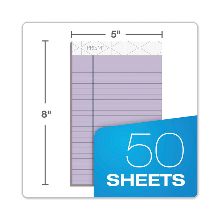 TOPS™ Prism + Colored Writing Pads, Narrow Rule, 50 Pastel Orchid 5 x 8 Sheets, 12/Pack (TOP63040) Pack of 12