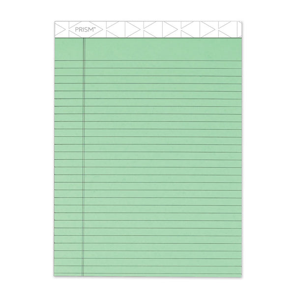 TOPS™ Prism + Colored Writing Pads, Wide/Legal Rule, 50 Pastel Green 8.5 x 11.75 Sheets, 12/Pack (TOP63190)