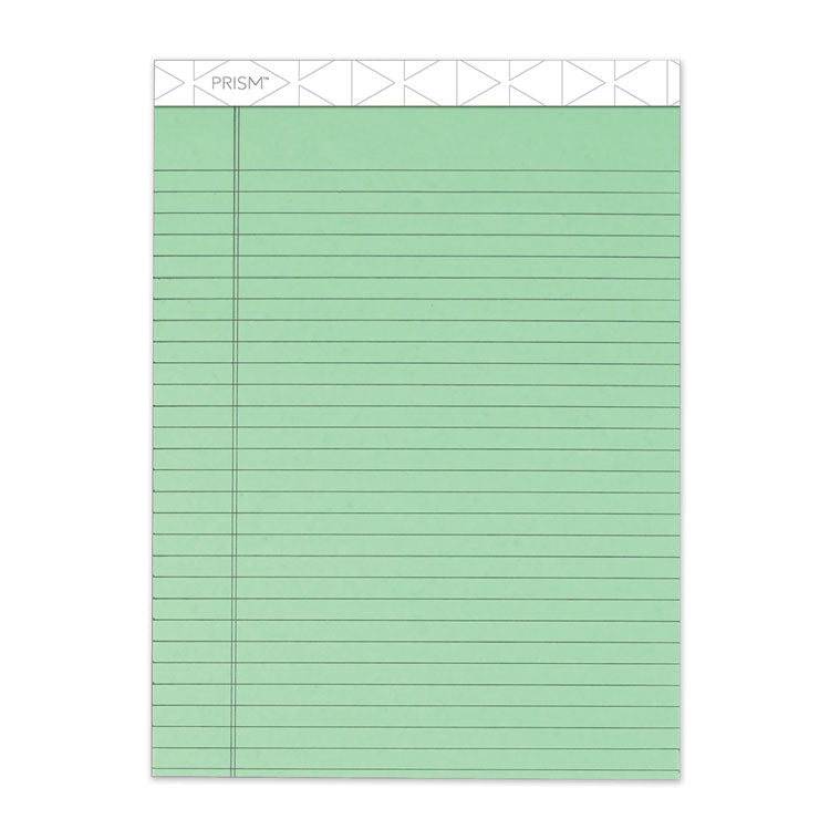 TOPS™ Prism + Colored Writing Pads, Wide/Legal Rule, 50 Pastel Green 8.5 x 11.75 Sheets, 12/Pack (TOP63190)