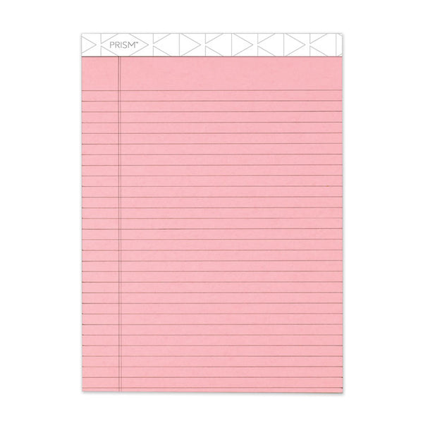 TOPS™ Prism + Colored Writing Pads, Wide/Legal Rule, 50 Pastel Pink 8.5 x 11.75 Sheets, 12/Pack (TOP63150)