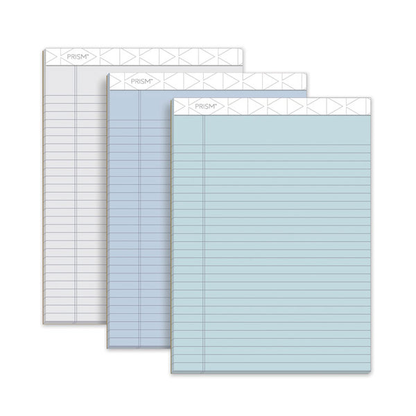 TOPS™ Prism + Colored Writing Pads, Wide/Legal Rule, 50 Assorted Pastel-Color 8.5 x 11.75 Sheets, 6/Pack (TOP63116)
