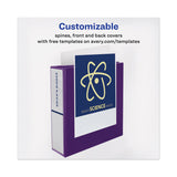 Avery® Heavy-Duty View Binder with DuraHinge and One Touch EZD Rings, 3 Rings, 2" Capacity, 11 x 8.5, Purple (AVE79777)