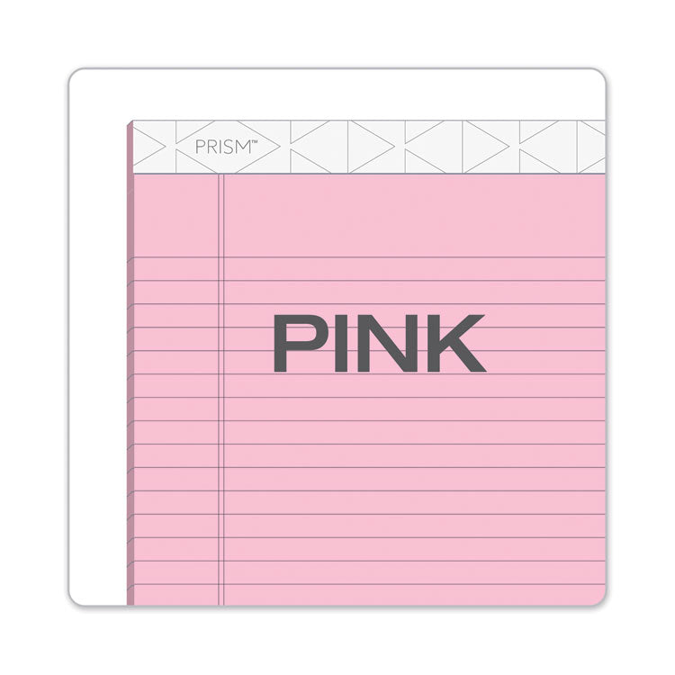 TOPS™ Prism + Colored Writing Pads, Wide/Legal Rule, 50 Pastel Pink 8.5 x 11.75 Sheets, 12/Pack (TOP63150) Pack of 12