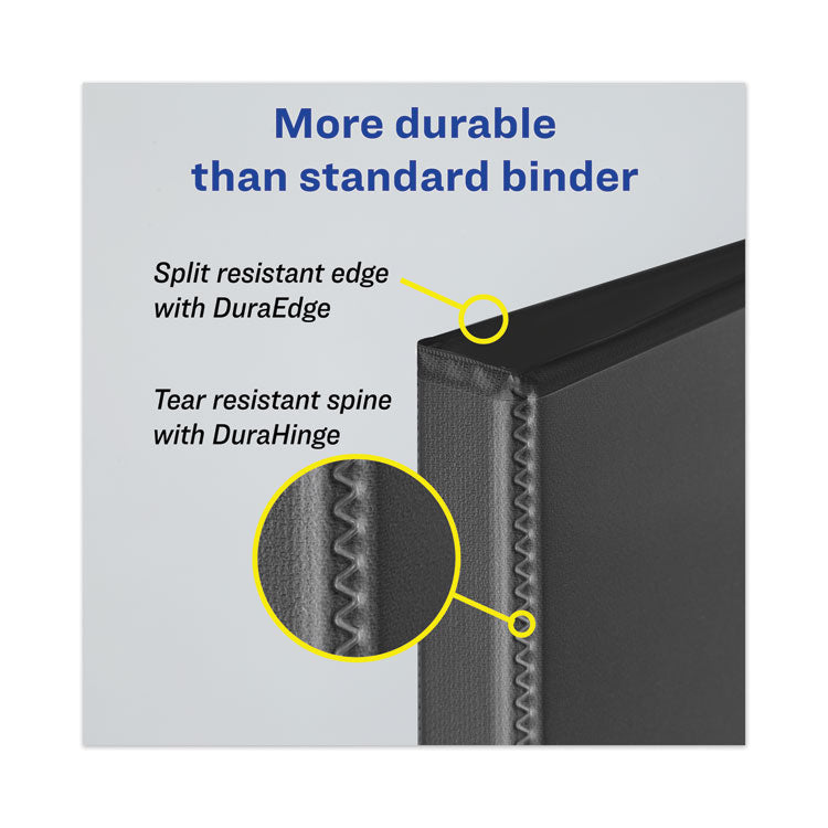 Avery® Heavy-Duty View Binder with DuraHinge and Locking One Touch EZD Rings, 3 Rings, 5" Capacity, 11 x 8.5, Navy Blue (AVE79806)