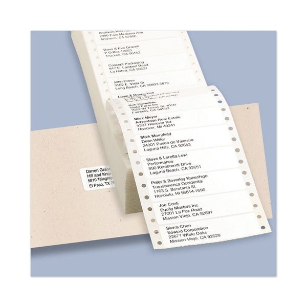 Avery® Dot Matrix Printer Mailing Labels, Pin-Fed Printers, 0.94 x 3.5, White, 5,000/Box (AVE4013)