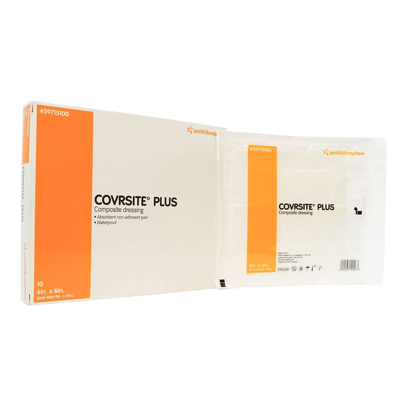 COVRSITE Plus Composite Dressing 6 X 6 Inch Square NonSterile Film Backing (407733_CS) 100/CS